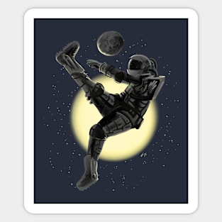 Space Soccer with the Moon Sticker